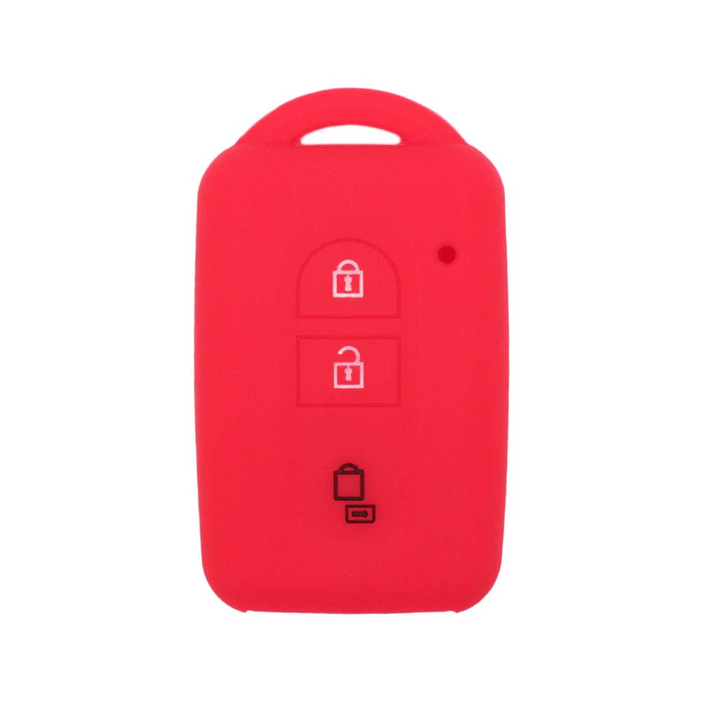 BROVACS Schlüssel Hülle Kompatibel mit Nissan 2 Tasten Smart Fernbedienung - Silikon Schutzhülle Schlüsselhülle Cover in Rot (CV9504RD) von BROVACS