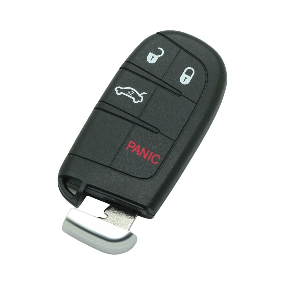 BROVACS Schlüsselgehäuse + ungeschliffener Rohling Notschlüssel kompatibel mit Dodge Chrysler 4 Tasten Smart Keyless Entry Remote Key Case Fob 3 BTN + Panic PG756D BROVACS Schlüsselgehäuse + ungeschliffener Rohling Notschlüssel kompatibel mit Dodge Chrysler 4 Tasten Smart Keyless Entry Remote Key Case Fob 3 BTN + Panic PG756D von BROVACS