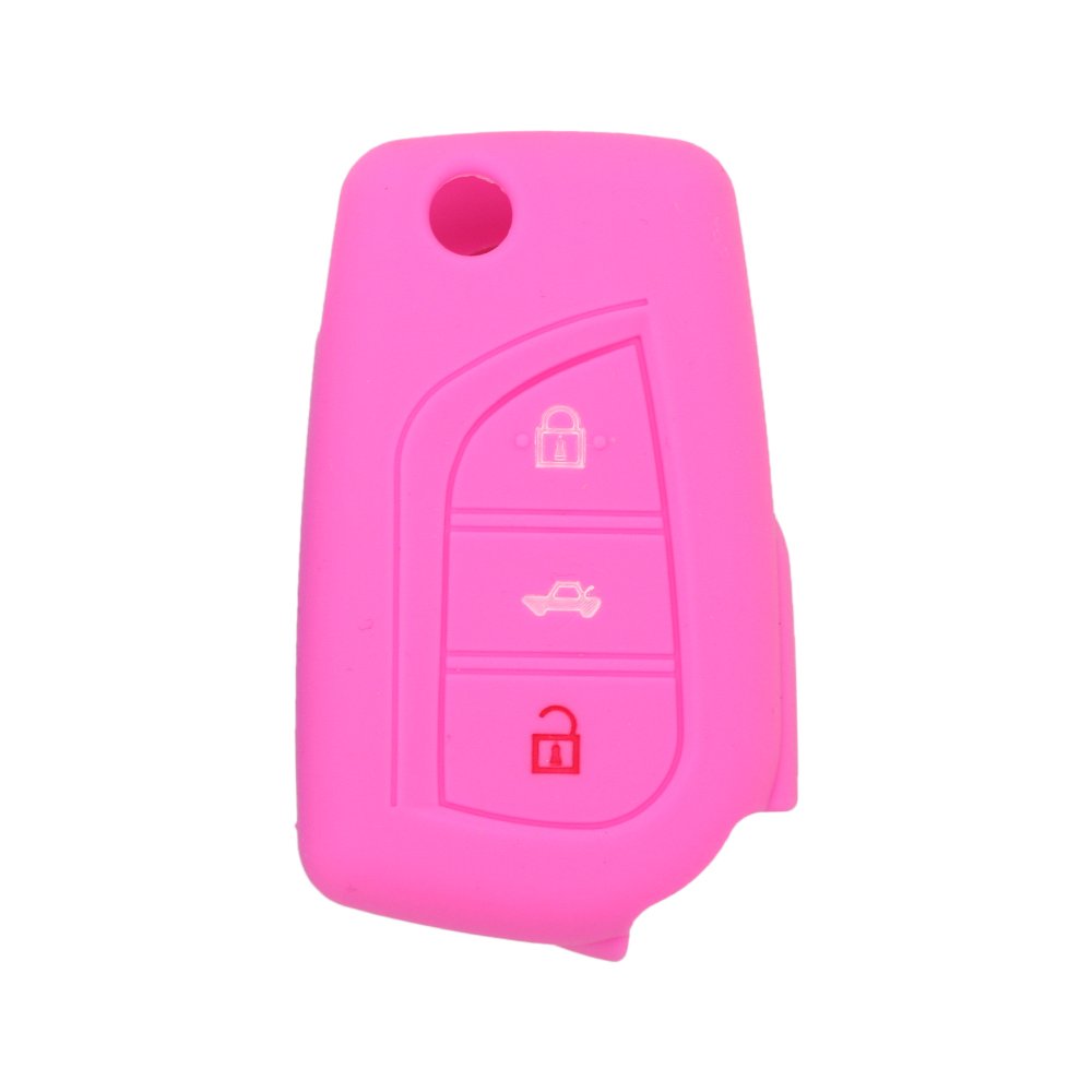 BROVACS Silikonhülle Schutzhülle Halter Skin Jacket Kompatibel mit Toyota 3 Tasten Flip Fernbedienung Schlüsselanhänger CV9408 Rosa BROVACS Silikonhülle Schutzhülle Halter Skin Jacket Kompatibel mit Toyota 3 Tasten Flip Fernbedienung Schlüsselanhänger CV9408 Rosa von BROVACS