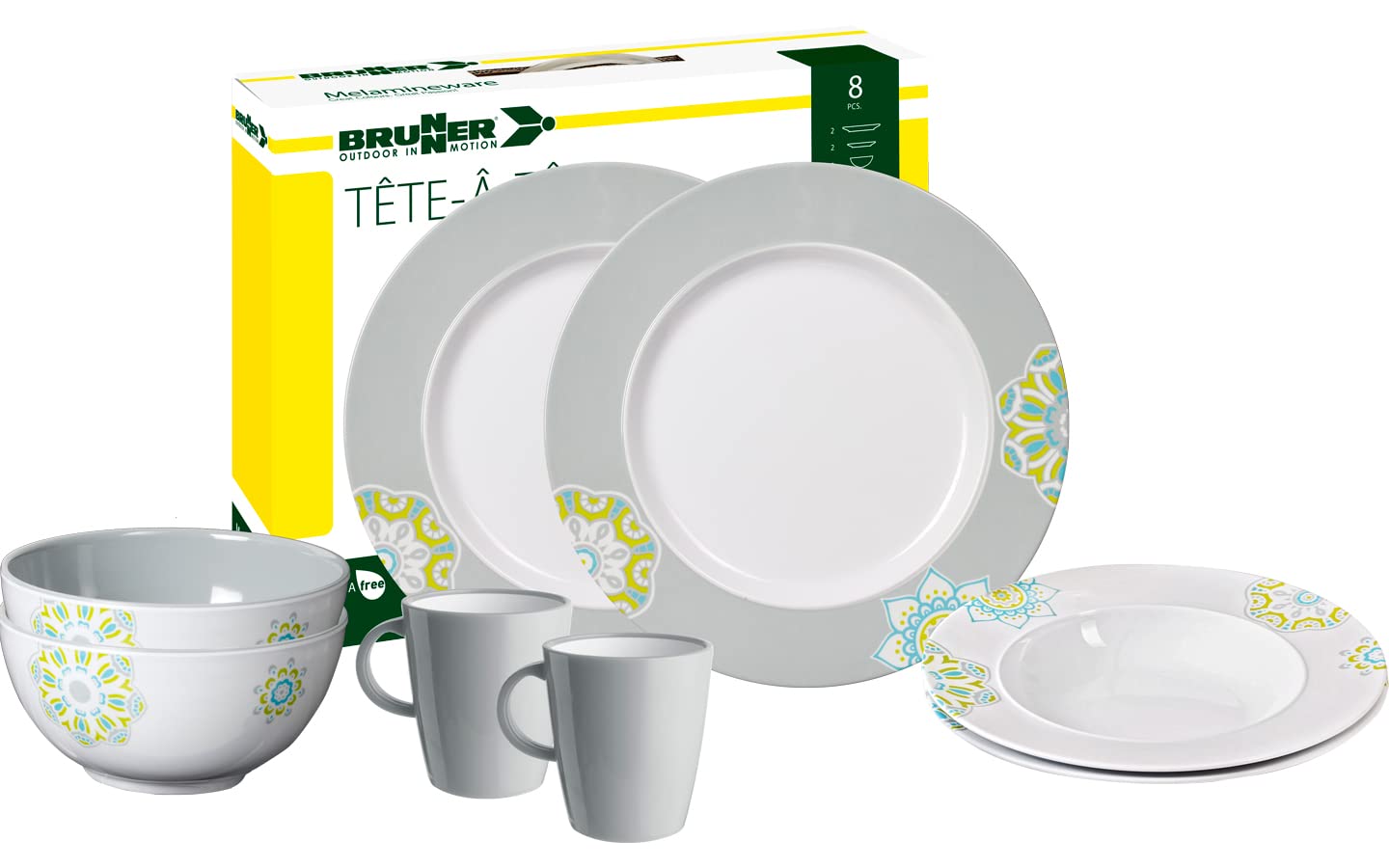 BRUNNER 0830143N.C2E Campinggeschirr Set für 2 Personen, Tête-À-Tête Sandhya, 8-teilig BRUNNER 0830143N.C2E Campinggeschirr Set für 2 Personen, Tête-À-Tête Sandhya, 8-teilig von BRUNNER