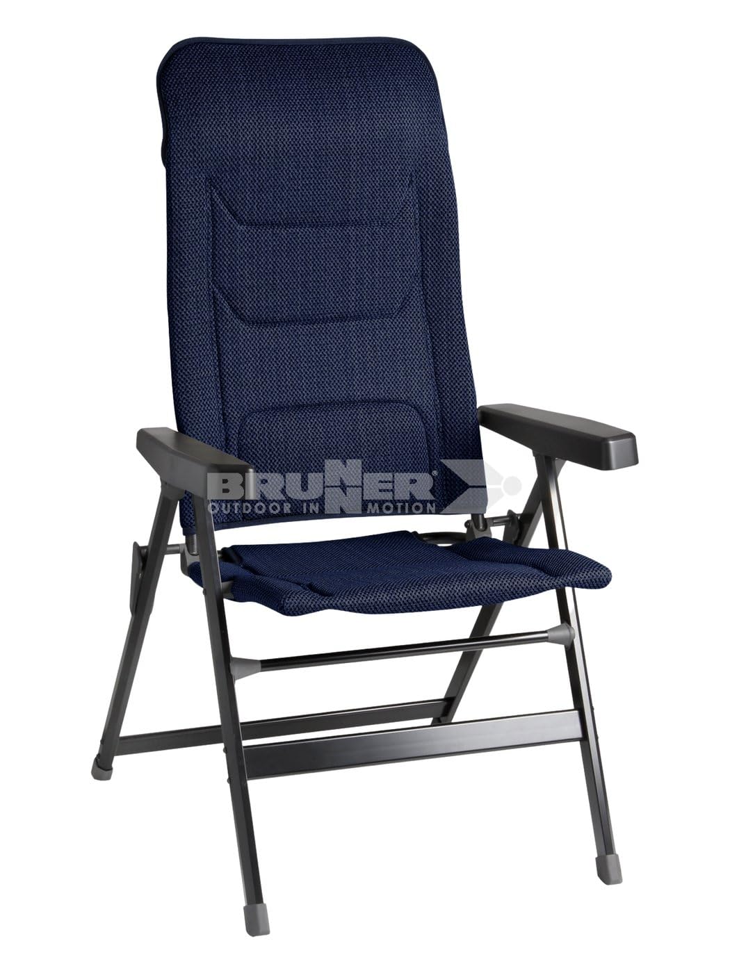 BRUNNER SMALL Rebel Pro (S-M-L) Klappstuhl für Camping, Garten, Terrasse, Aluminium, 5 Positionen verstellbar, bis zu 150 kg, hohe Rückenlehne, Schwarz oder Blau, dunkelblau von BRUNNER