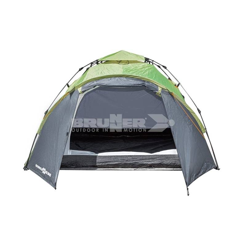 Brunner Blitz 3 Automatik Kuppelzelt für 3 Personen, Polyester, dunkelgrau/grün von BRUNNER