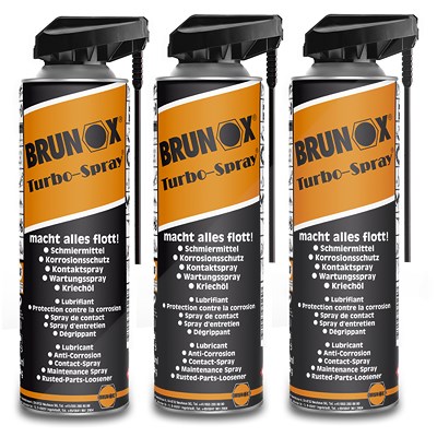 Brunox 3x 500 ml Turbo Spray Multifunktionsöl [Hersteller-Nr. BR0,50TSP] von BRUNOX