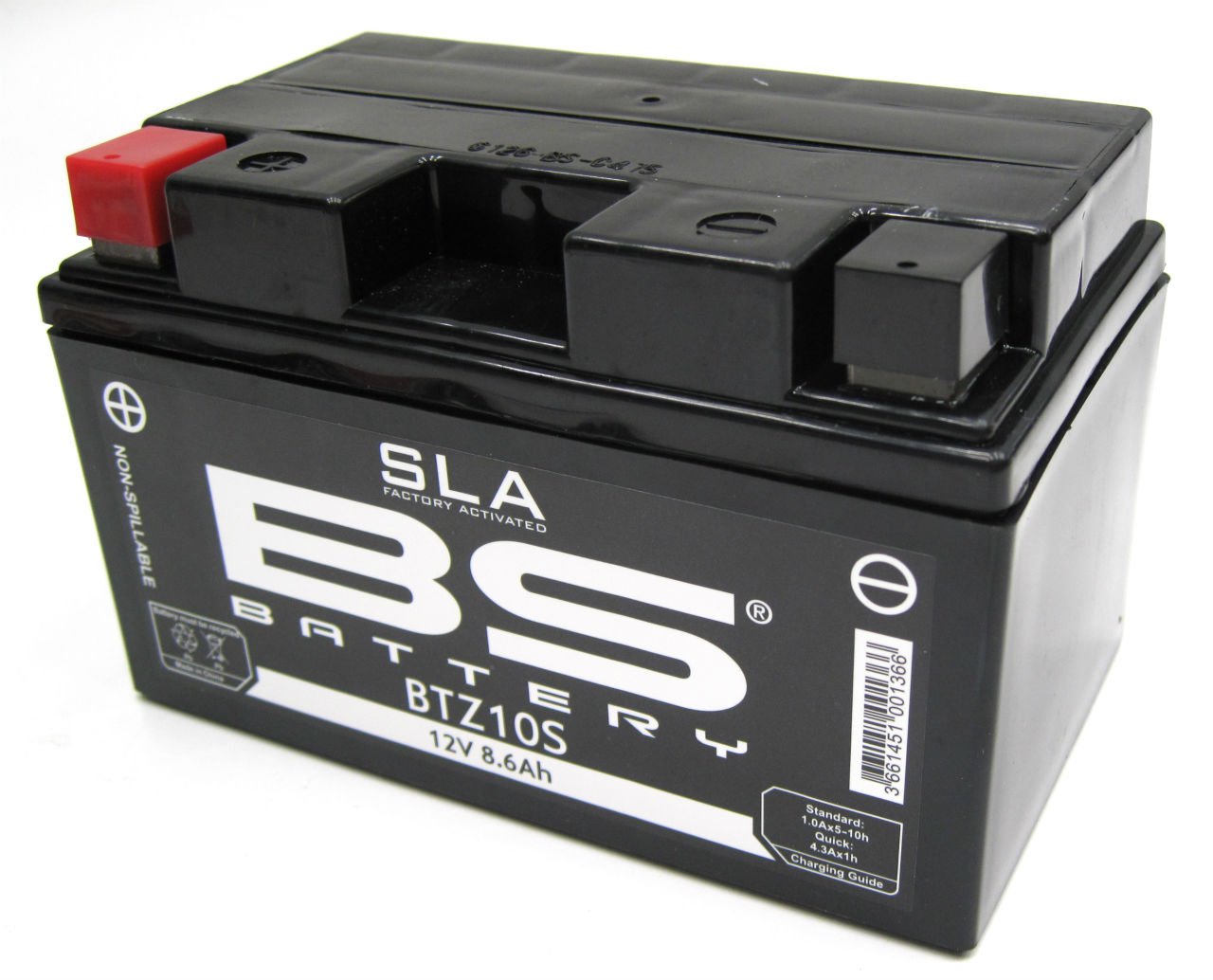 BS Battery 300636 BTZ10S AGM SLA Motorrad Batterie, Schwarz von BS Battery