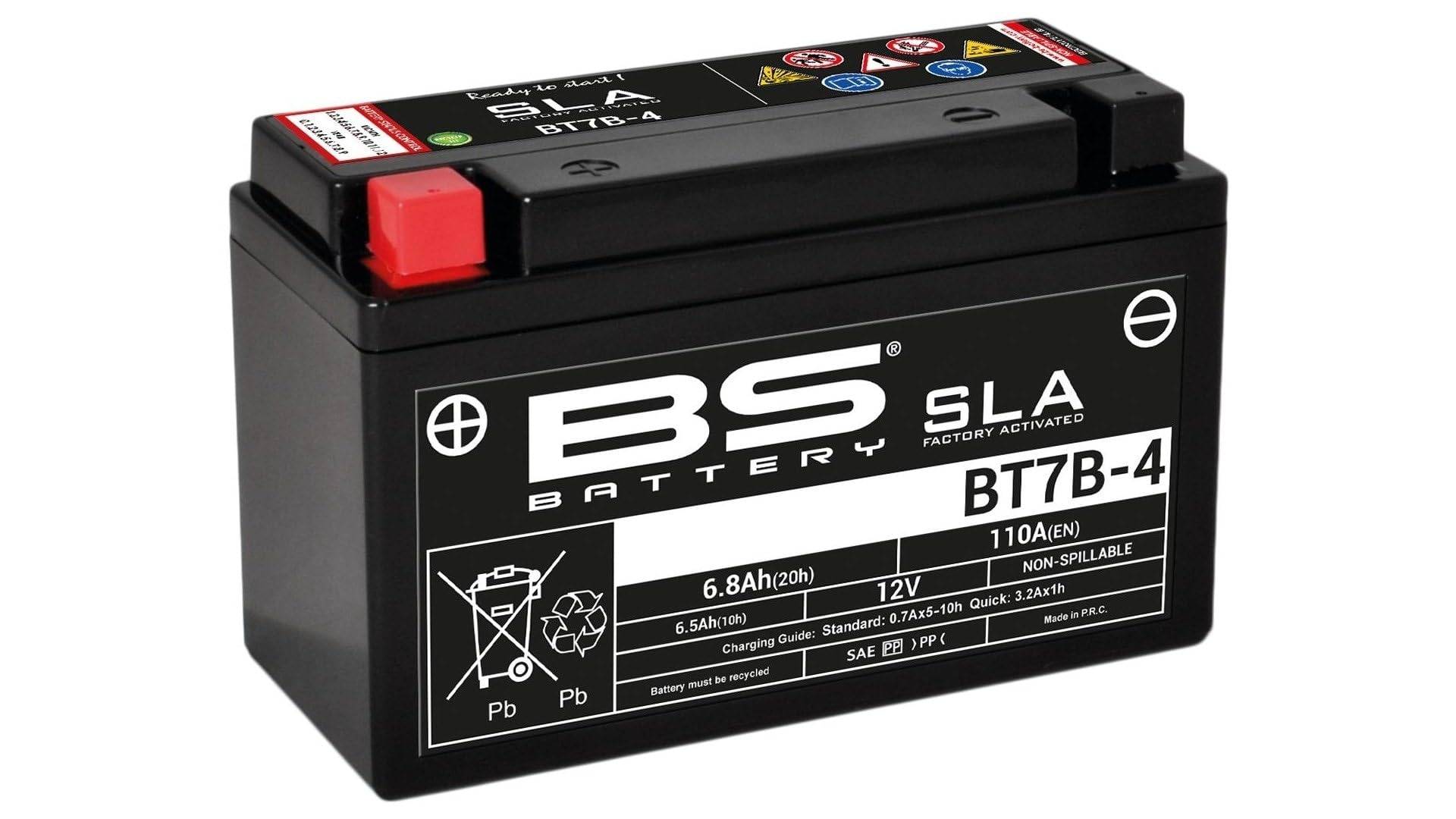 BS Battery 300641 BT7B-4 AGM SLA Motorrad Batterie, Schwarz BS Battery 300641 BT7B-4 AGM SLA Motorrad Batterie, Schwarz von BS Battery