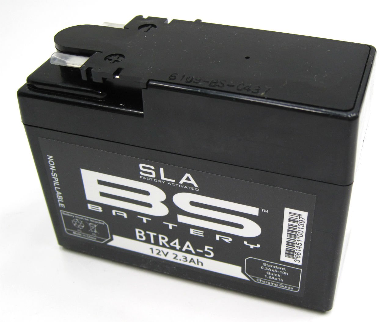BS Battery 300667 BTR4A-5 AGM SLA Motorrad Batterie, Schwarz von BS Battery