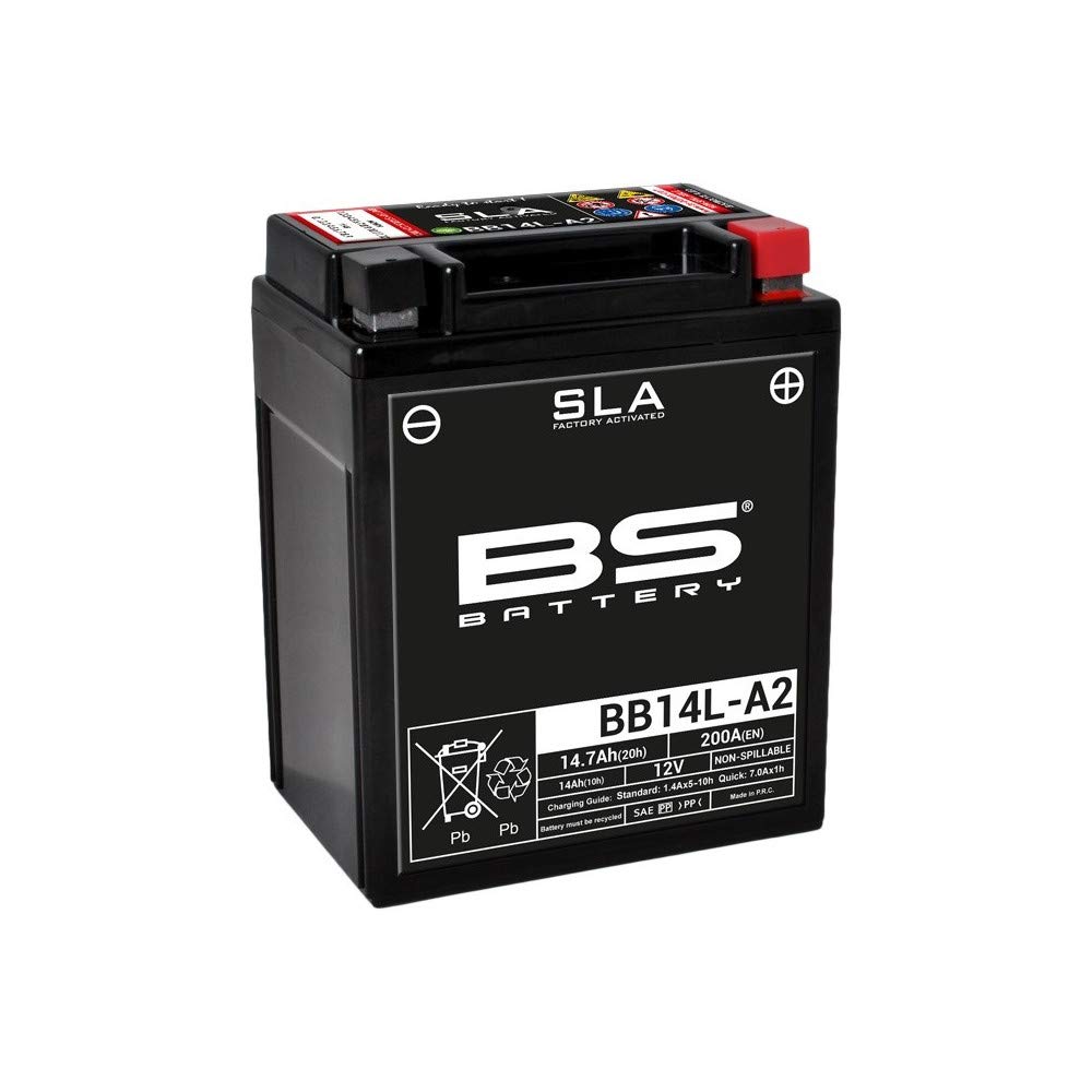 BS Battery 300759 BB14L-A2 AGM SLA Motorrad Batterie, Schwarz von BS Battery