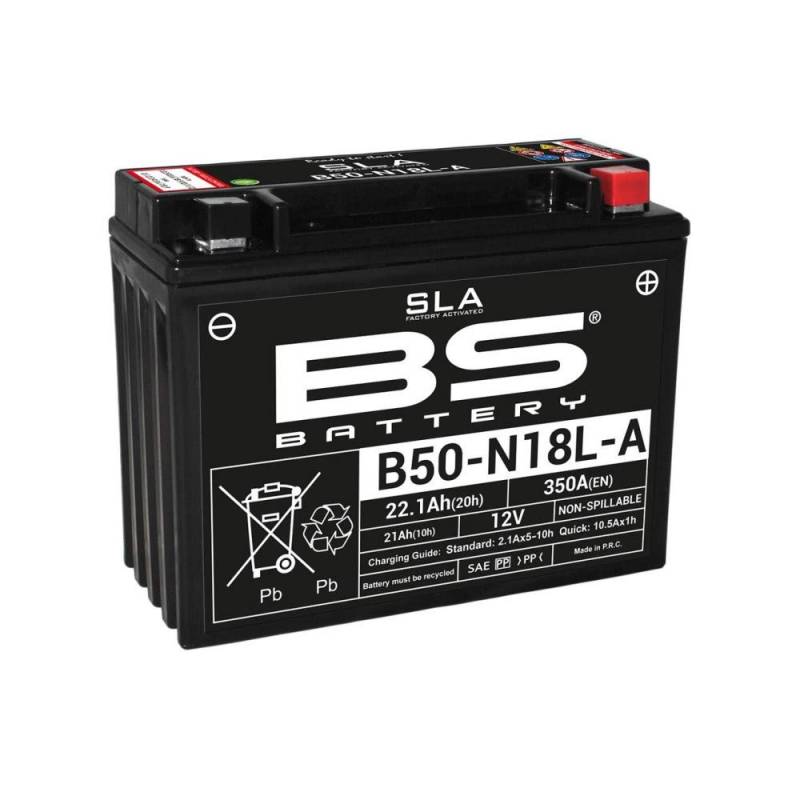 BS Battery 300833 B50N18L-A AGM SLA Motorrad Batterie, Schwarz von BS Battery