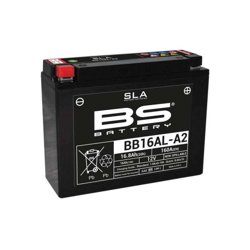 BS Battery 300839 BB16AL-A2 AGM SLA Motorrad Batterie, Schwarz von BS Battery