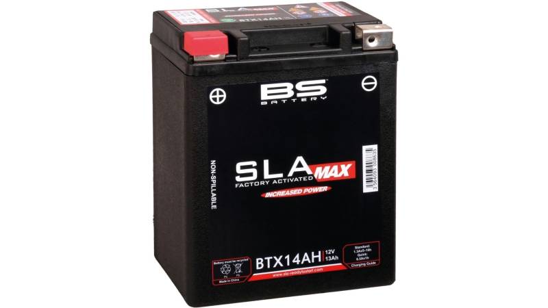BS Battery 300863 BTX14AH AGM SLA MAX Motorrad Batterie, Schwarz von BS Battery