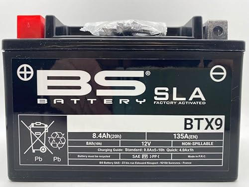 Bs battery AGM BTX9 SLA Motorradbatterie für Betamotor Euro 350 2001-2002 von BS Battery