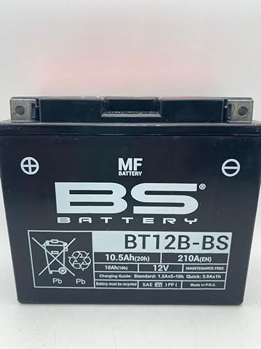 Motorradbatterie BS BT12B-BS (YT12B-BS) wartungsfrei - 12 V 10 Ah - Maße: 150 x 69 x 130 mm kompatibel mit YAMAHA YZF-R6 600 1999-2000 von BS Battery