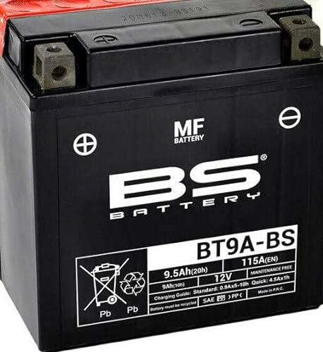 Motorradbatterie BS BT9A-BS (YB9-B) - wartungsfrei - 12 V 9 Ah - Maße: 135 x 75 x 139 mm kompatibel mit Piaggio Ape 50 FL2 2000 - von BS Battery
