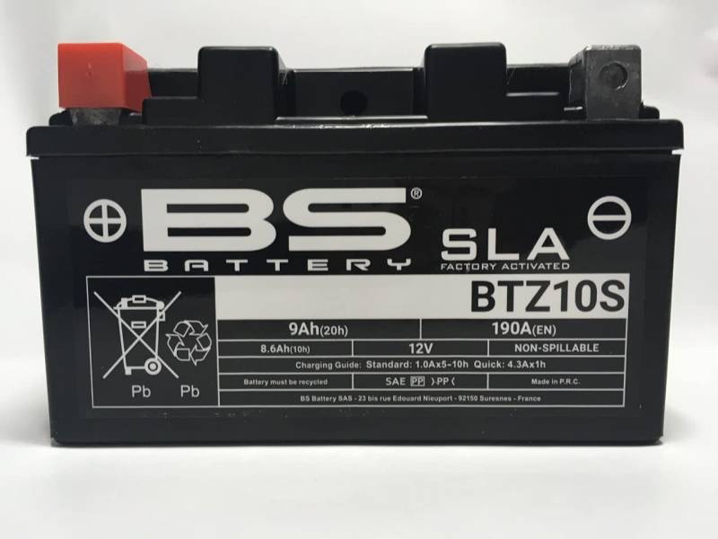 Motorradbatterie BS SLA BTZ10S (YTZ10S) - Pronta all'uso - 12 V 8.6 Ah - 150 x 88 x 93 mm kompatibel mit Yamaha XP T-Max (SJ061/SJ062/SJ064) 500 2008-2011 von BS Battery