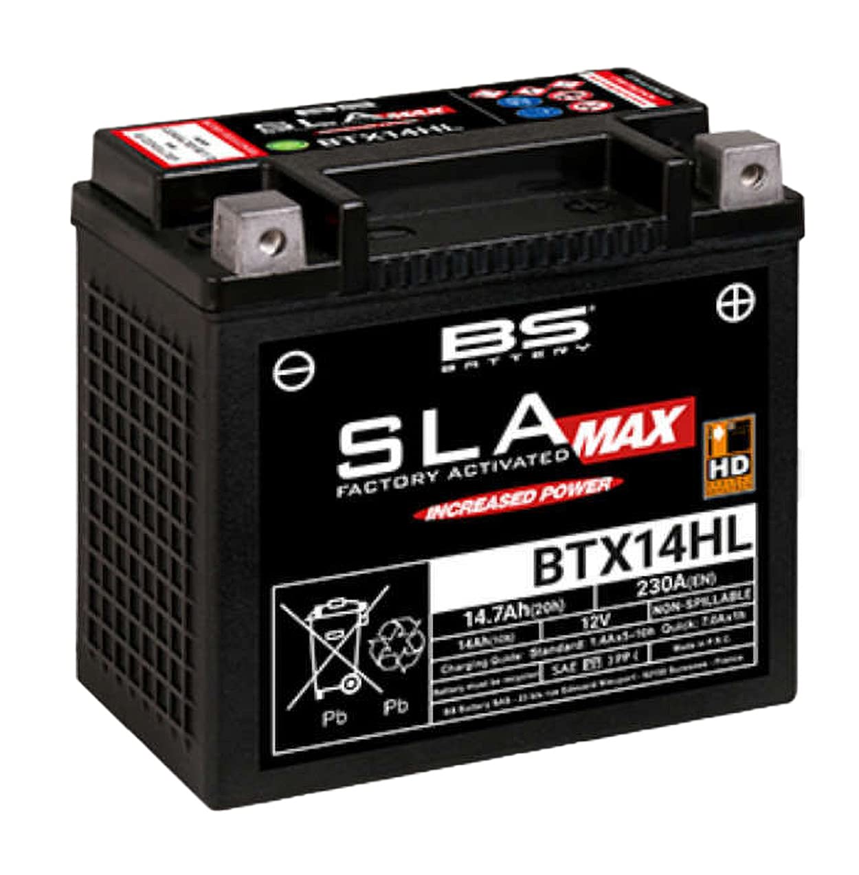 BS-Battery Batterie BS-Battery, SLA-MAX HD, versiegelt, startverstärkt, rüttelfest, Batterie "YTX14HL-BS" von BS Battery