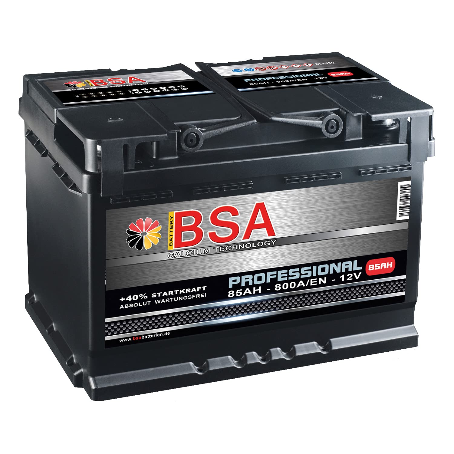 BSA Autobatterie 85Ah 12V 800A/EN ersetzt 70Ah 72Ah 74Ah 75Ah 77Ah 80Ah von BSA BATTERY HIGH QUALITY BATTERIES