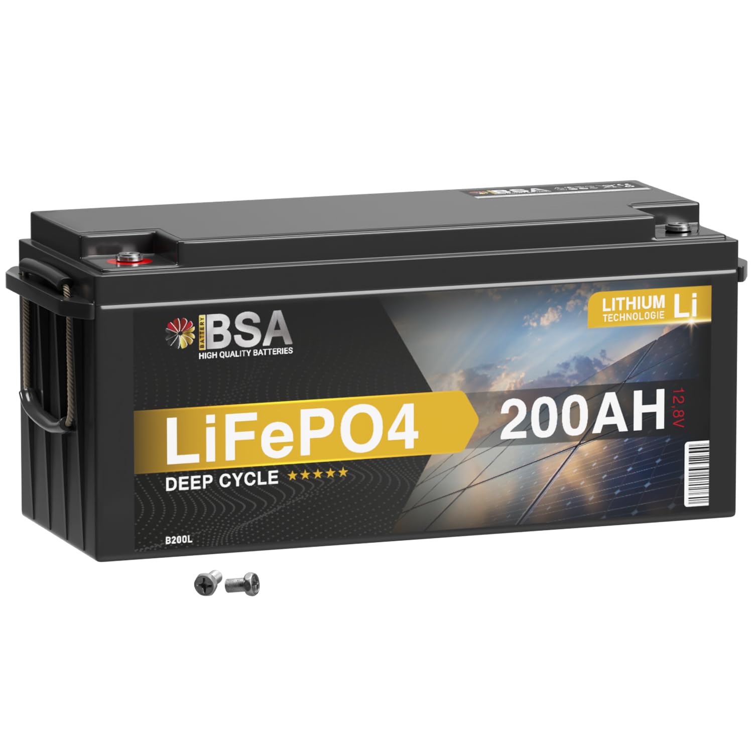 BSA LiFePO4 200Ah 12V Lithium Batterie Solarbatterie inkl. BMS Wohnmobil USV Solar Akku Lithium Eisenphosphat Bootsbatterie BSA LiFePO4 200Ah 12V Lithium Batterie Solarbatterie inkl. BMS Wohnmobil USV Solar Akku Lithium Eisenphosphat Bootsbatterie von BSA BATTERY HIGH QUALITY BATTERIES
