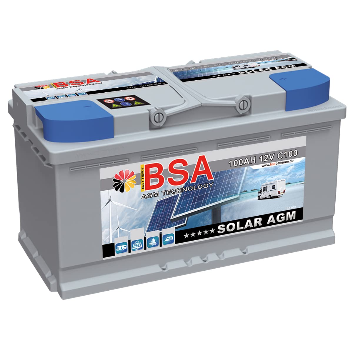 BSA Solarbatterie 12V 100Ah Solar Akku Wohnmobil Boot Mover Schiff AGM Gel Batterie BSA Solarbatterie 12V 100Ah Solar Akku Wohnmobil Boot Mover Schiff AGM Gel Batterie von BSA BATTERY HIGH QUALITY BATTERIES