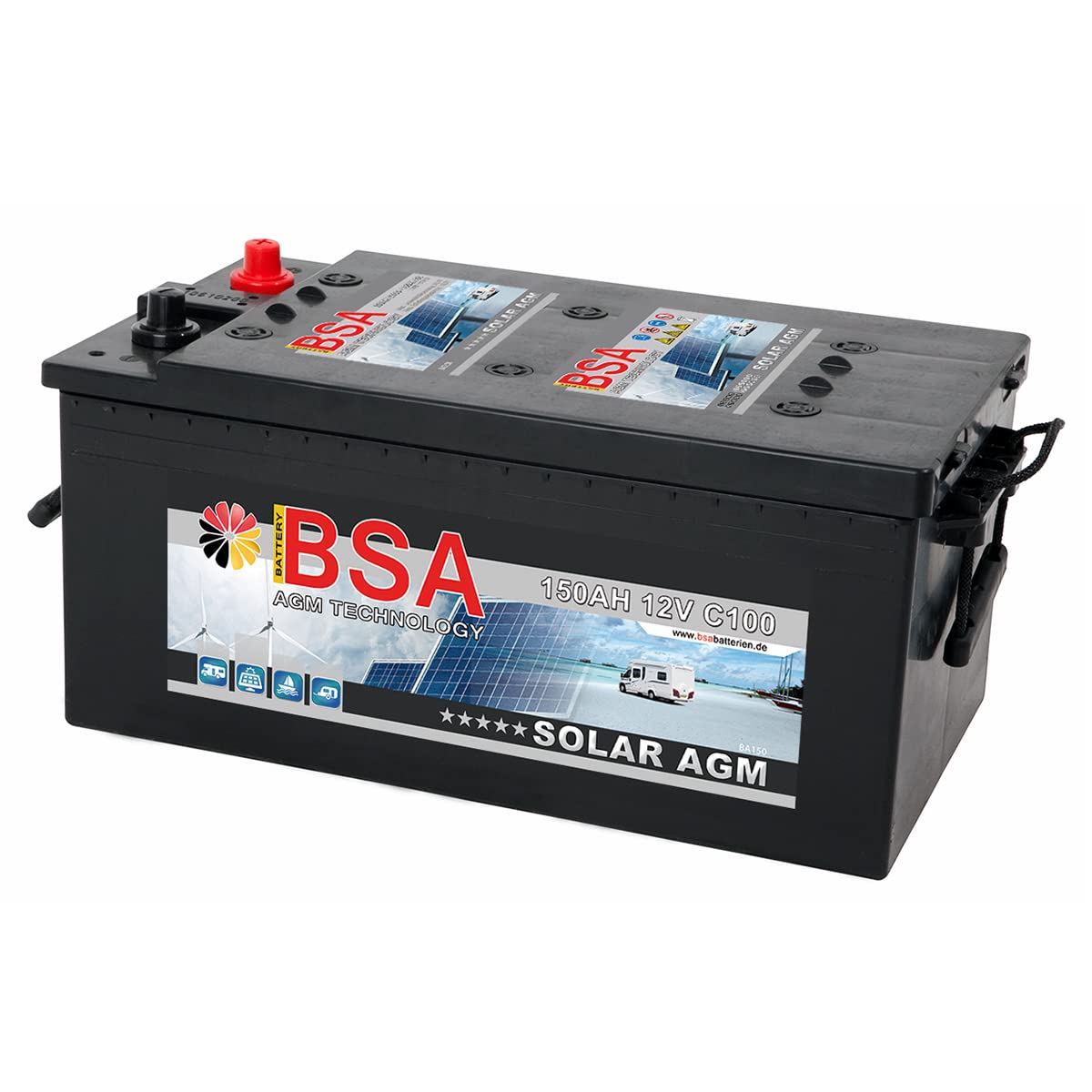 BSA Solarbatterie 12V 150Ah Solar Akku Wohnmobil Boot Schiff Versorgung AGM Gel Batterie BSA Solarbatterie 12V 150Ah Solar Akku Wohnmobil Boot Schiff Versorgung AGM Gel Batterie von BSA BATTERY HIGH QUALITY BATTERIES