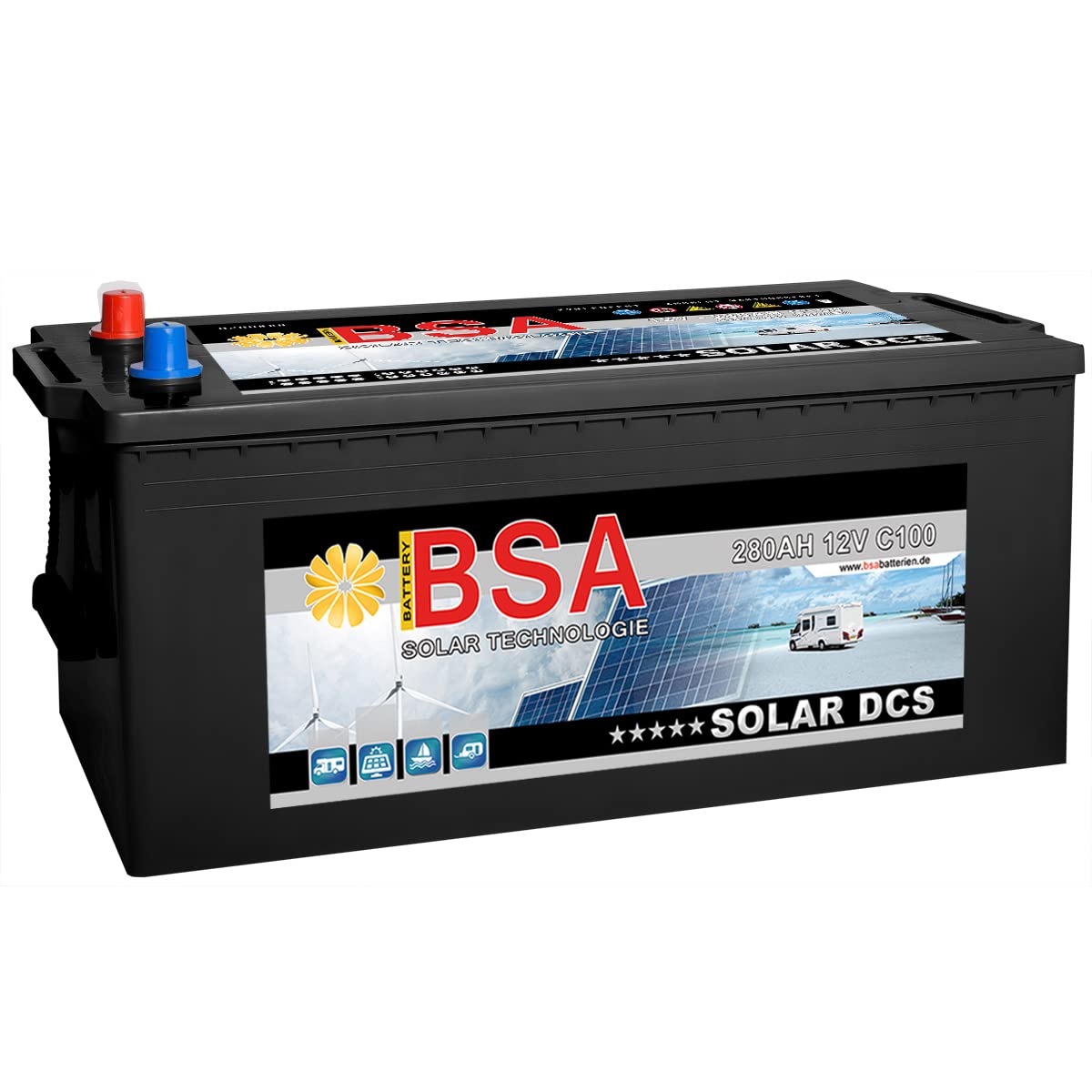 BSA Solarbatterie 12V 280Ah Boot Wohnmobil Versorgungsbatterie wartungsfrei BSA Solarbatterie 12V 280Ah Boot Wohnmobil Versorgungsbatterie wartungsfrei von BSA BATTERY HIGH QUALITY BATTERIES