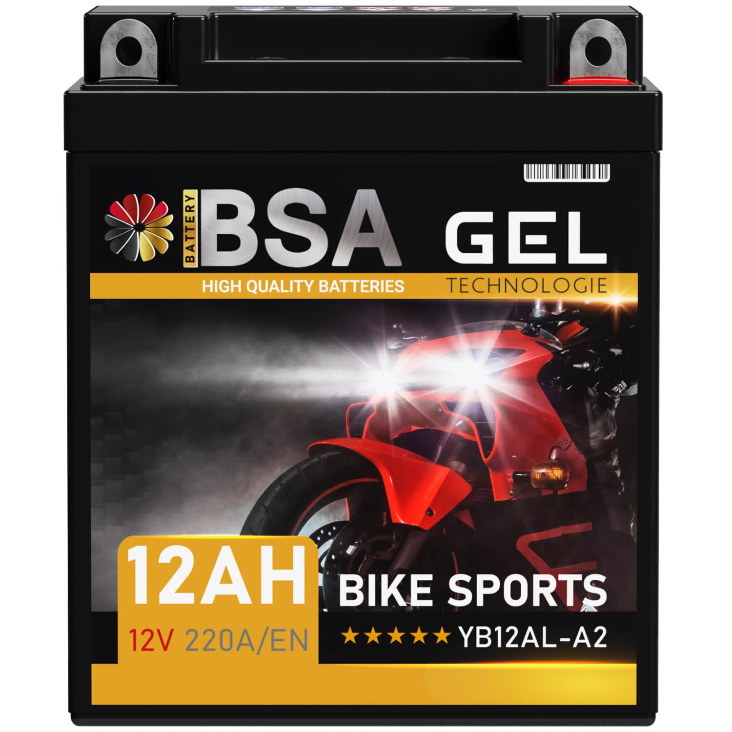 BSA YB12AL-A2 GEL Motorradbatterie 12V 12Ah 220A/EN Batterie doppelte Lebensdauer entspricht 51213 GEL12-12AL-A YB12AL-A vorgeladen auslaufsicher wartungsfrei ersetzt 10Ah BSA YB12AL-A2 GEL Motorradbatterie 12V 12Ah 220A/EN Batterie doppelte Lebensdauer entspricht 51213 GEL12-12AL-A YB12AL-A vorgeladen auslaufsicher wartungsfrei ersetzt 10Ah von BSA BATTERY HIGH QUALITY BATTERIES
