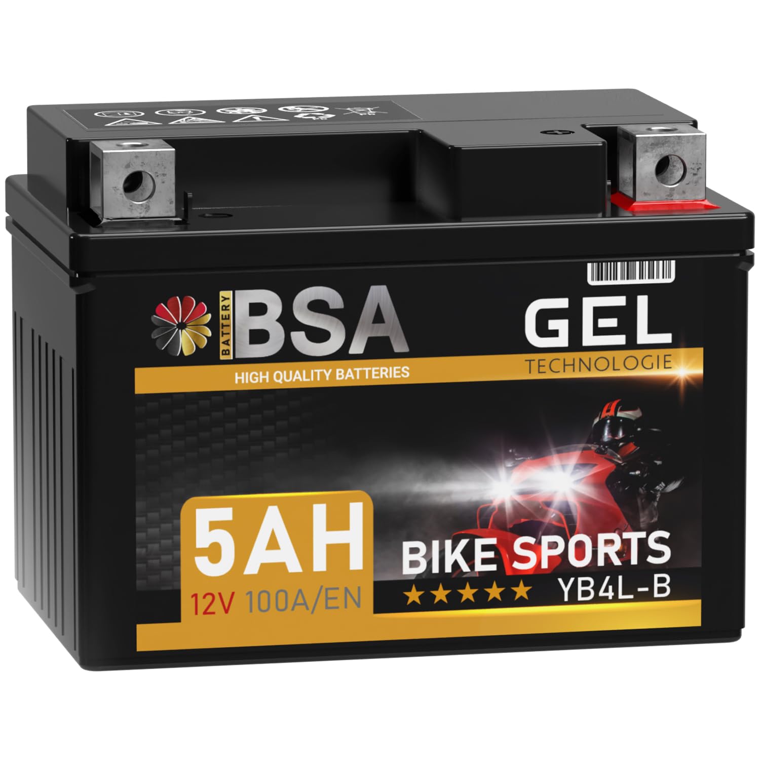 BSA YB4L-B GEL Roller Batterie 12V 5Ah 100A/EN Motorradbatterie doppelte Lebensdauer entspricht CB4L-B 50411 12N4-3B YB4L-A vorgeladen auslaufsicher wartungsfrei ersetzt 4Ah BSA YB4L-B GEL Roller Batterie 12V 5Ah 100A/EN Motorradbatterie doppelte Lebensdauer entspricht CB4L-B 50411 12N4-3B YB4L-A vorgeladen auslaufsicher wartungsfrei ersetzt 4Ah von BSA BATTERY HIGH QUALITY BATTERIES