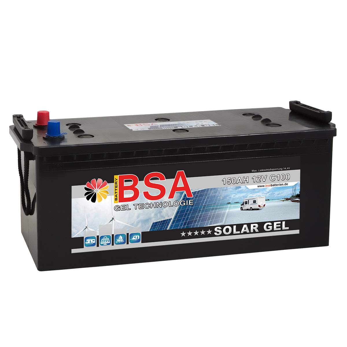 Gel Batterie 150Ah 12V Blei Gel Solarbatterie Wohnmobil Boot Versorgungsbatterie statt 120Ah 130Ah 140Ah von BSA BATTERY HIGH QUALITY BATTERIES