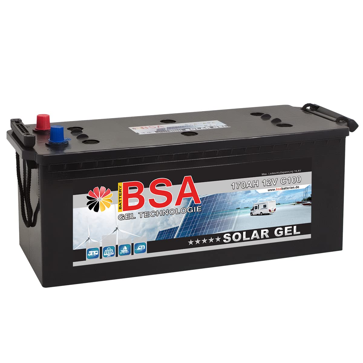 Gel Batterie 170Ah 12V Blei Gel Solarbatterie Wohnmobil Boot Versorgungsbatterie statt 140Ah 150Ah 160Ah von BSA BATTERY HIGH QUALITY BATTERIES