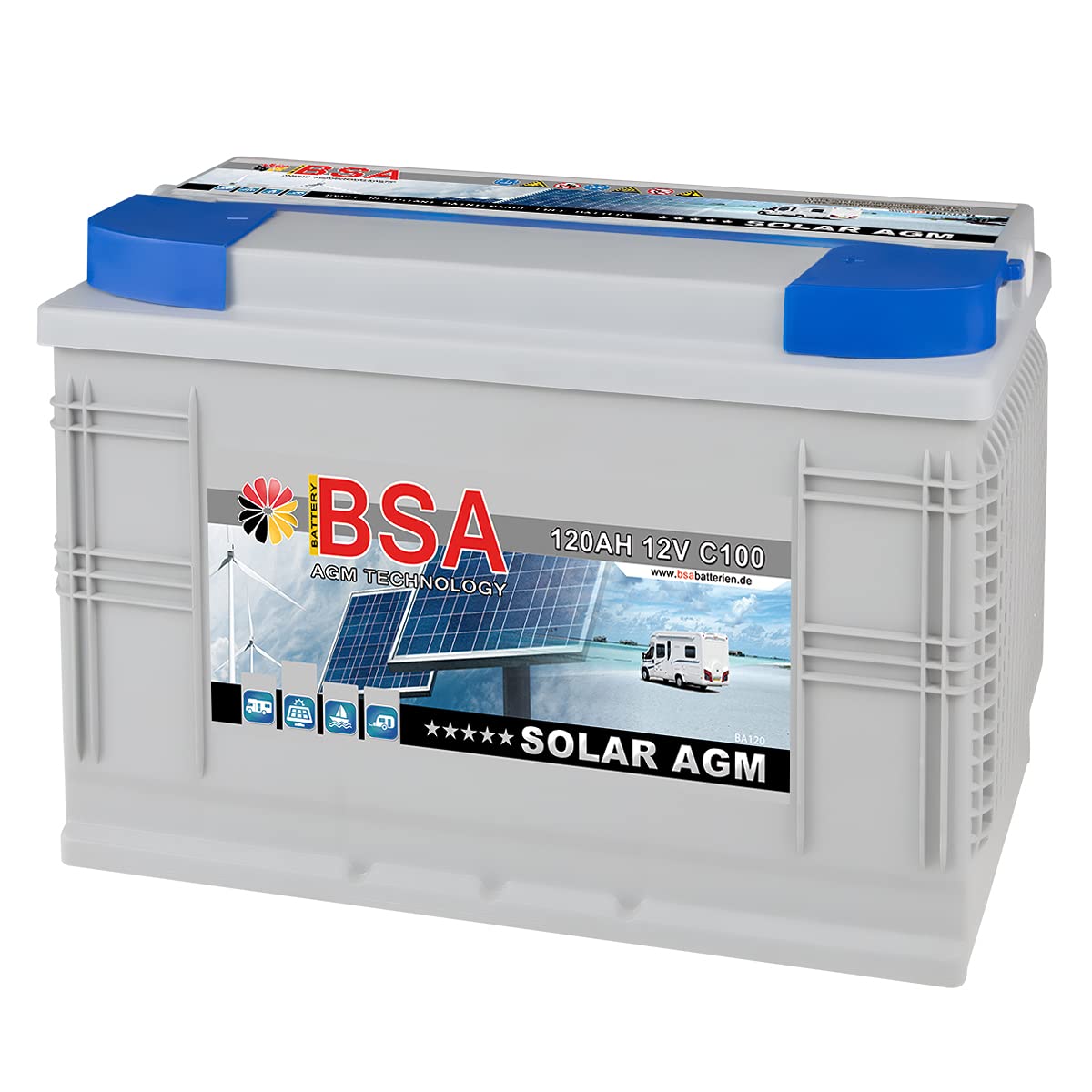 Solarbatterie 120AH 12V AGM Gel Batterie Wohnmobil Versorgungsbatterie Boot Schiff Mover 100AH von BSA BATTERY HIGH QUALITY BATTERIES