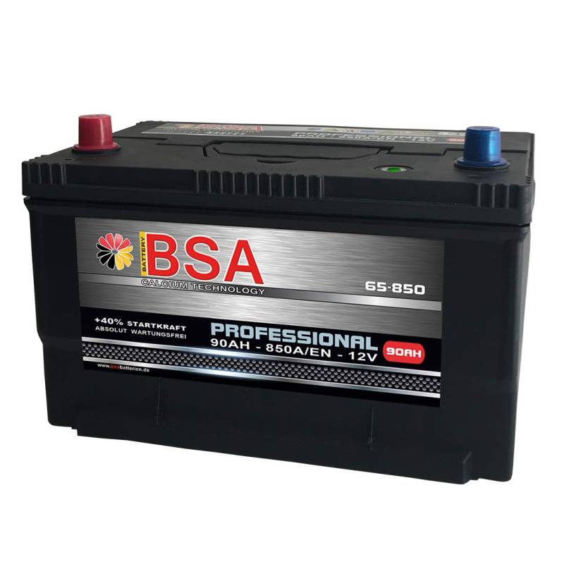 US Autobatterie 90Ah 850A/EN USA Batterie 65-850 statt 80Ah 85Ah von BSA BATTERY HIGH QUALITY BATTERIES