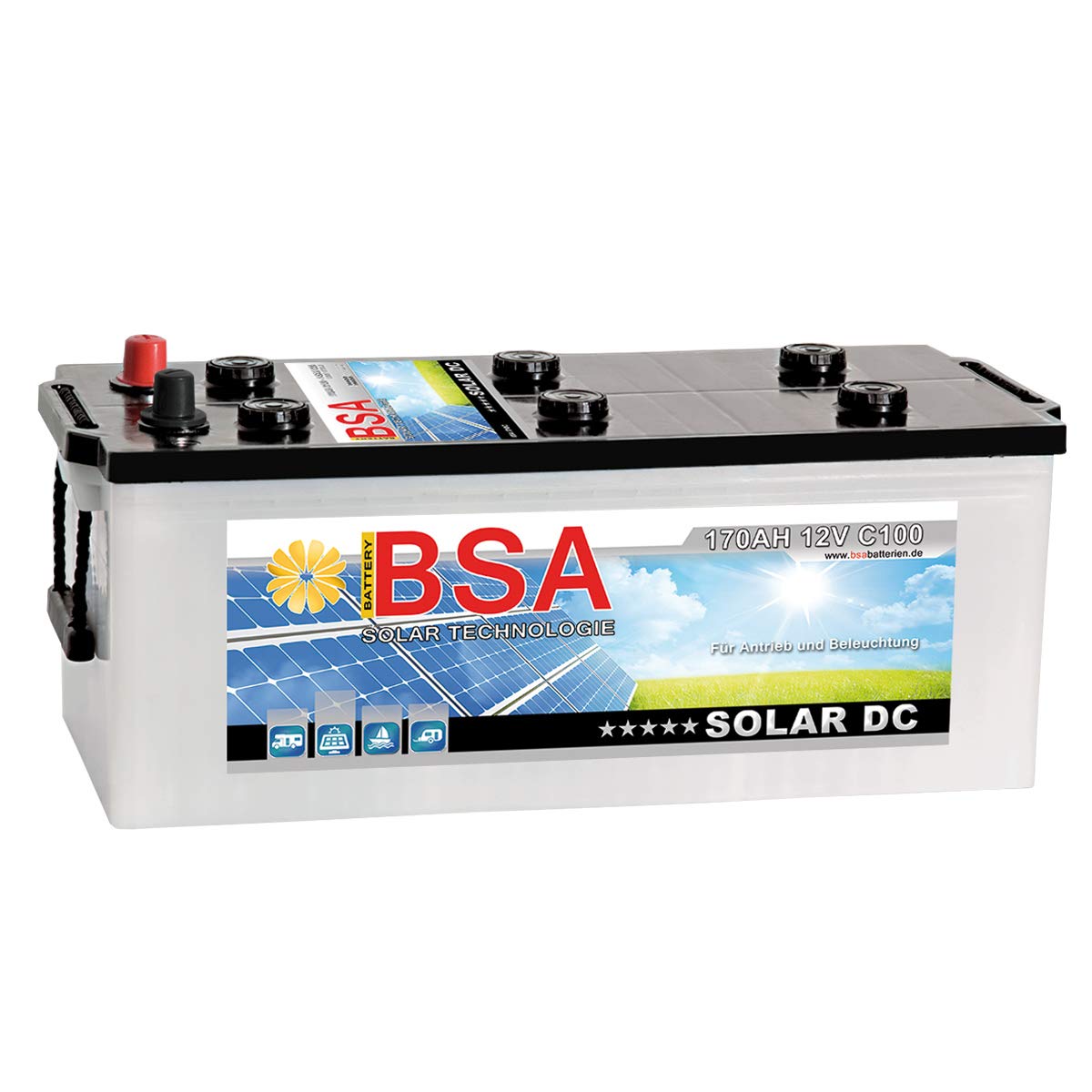 BSA Solar DC 12V 170Ah Batterie Solarbatterie Versorgungsbatterie Boot Wohnmobil - 6 Grössen (170Ah) von BSA SOLAR DC