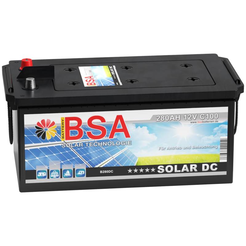 BSA Solar DC 12V 280Ah Batterie Solarbatterie Versorgungsbatterie Boot Wohnmobil - 6 Grössen (280Ah) von BSA SOLAR DC