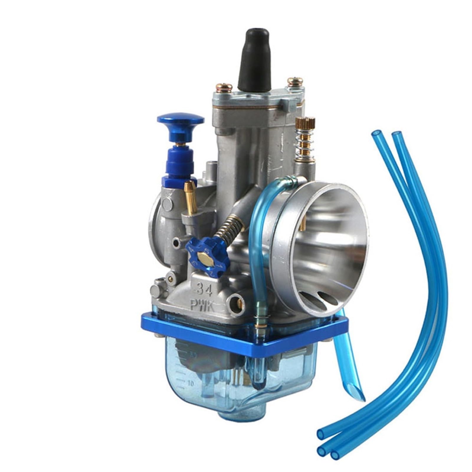 Motor Vergaser Vergaser Kit Für 2T 4T Motocross Karb Scooter ATV PWK24 26 28 30 34 Mm Mit Power Jet Vergaser(BLUE-PWK34) von BSBZGKGPBW