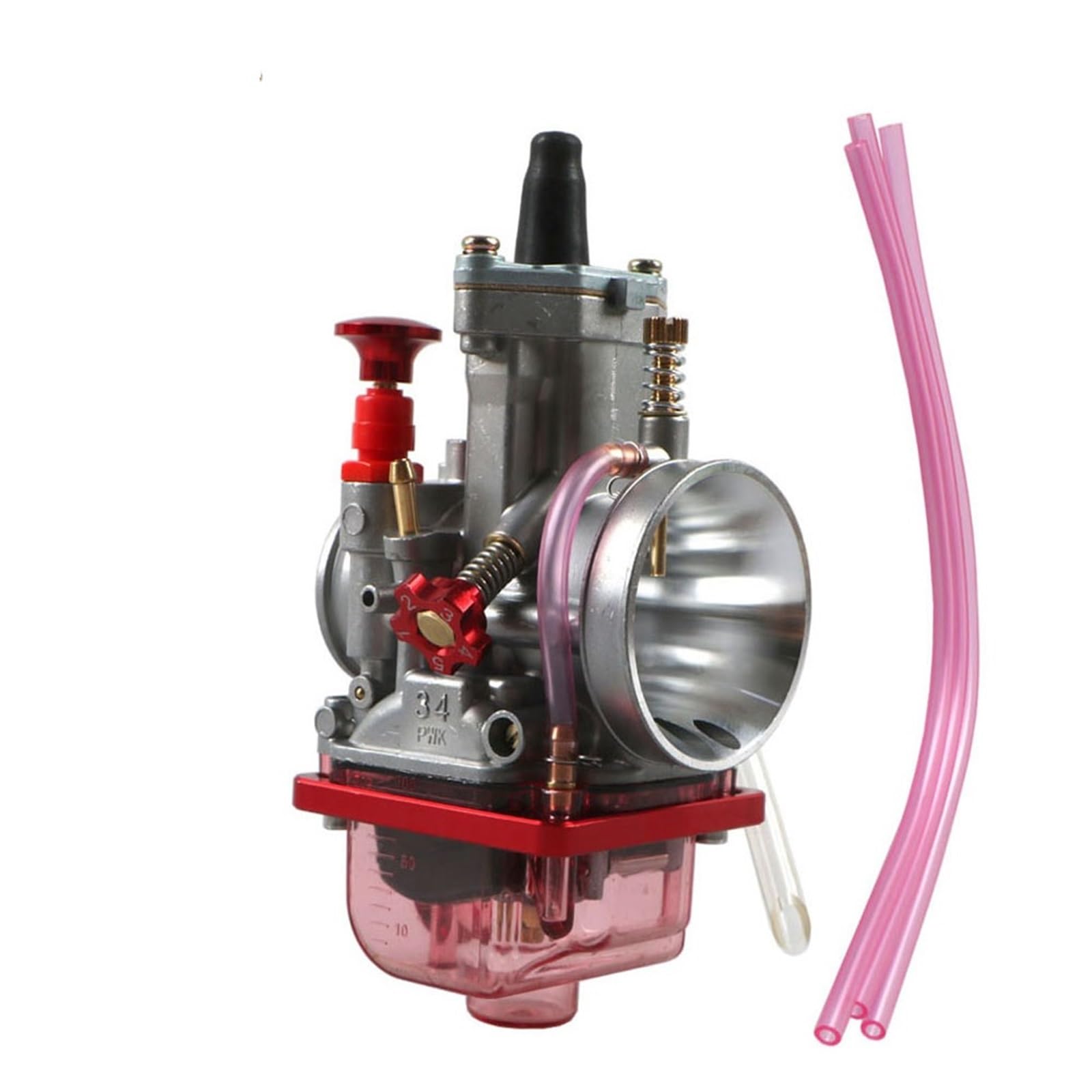 Motor Vergaser Vergaser Kit Für 2T 4T Motocross Karb Scooter ATV PWK24 26 28 30 34 Mm Mit Power Jet Vergaser(RED-PWK34) von BSBZGKGPBW