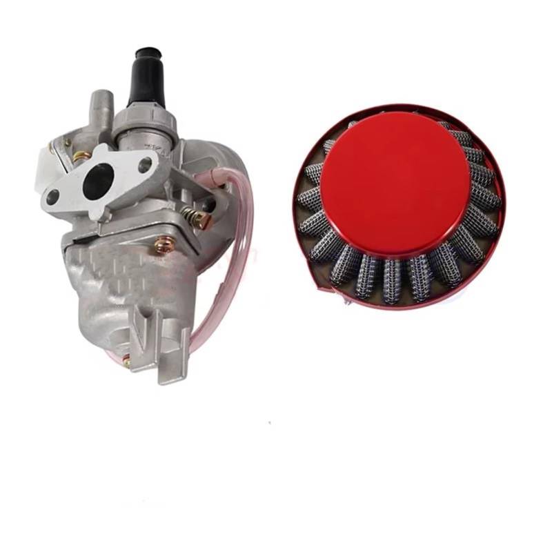 Motor Vergaser Vergaser Kit Für 47cc 49cc Mini Moto Dirt Pocket Bike ATV Quad Go Kart Vergaser MIT 44mm Luftfilter(Red) von BSBZGKGPBW