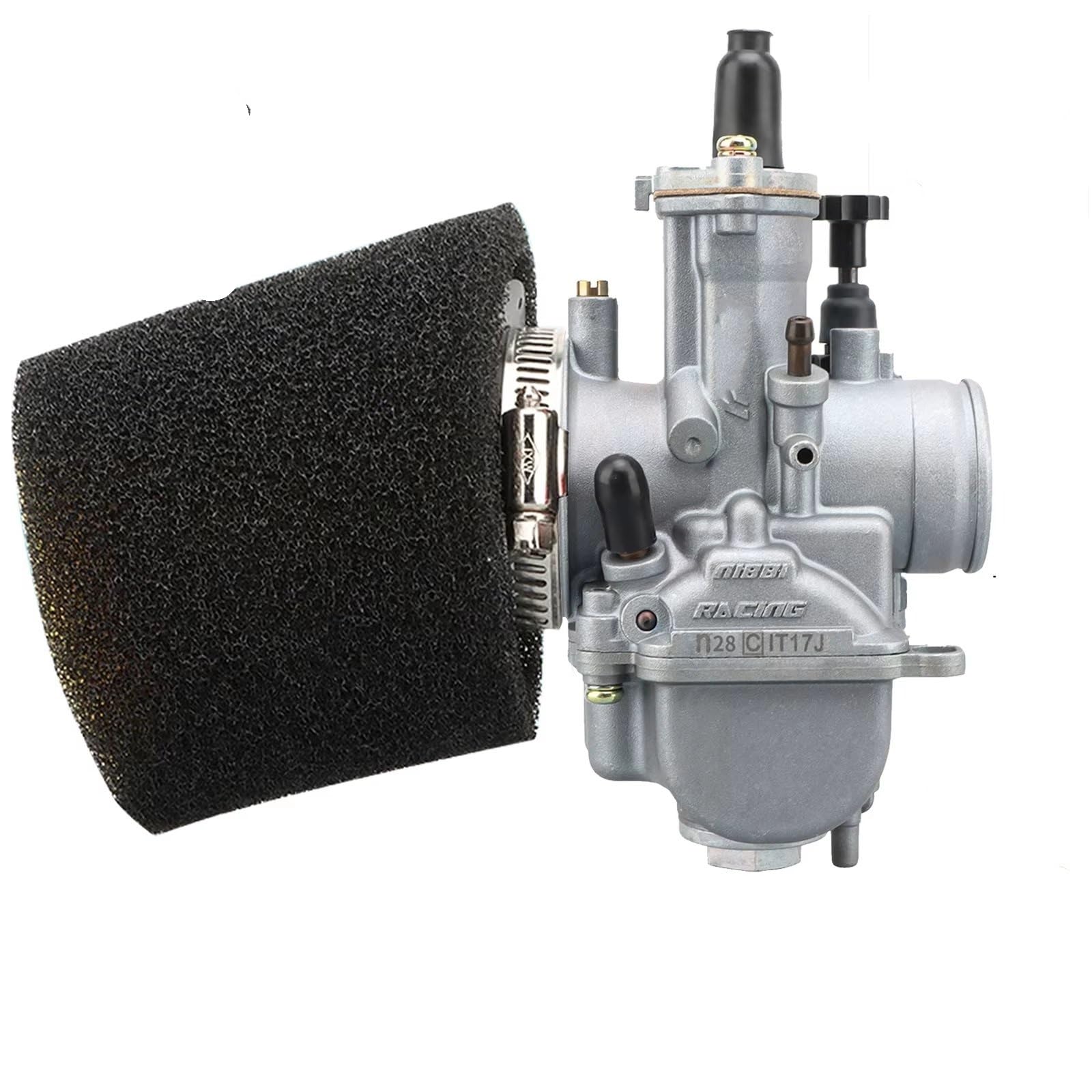 Motor Vergaser Vergaser Kit Für Pit Bike 250cc Motorrad Mit Power Jet 49mm Schaum Luftfilter Kit PWK 24/26/28mm Racing Vergaser(PWK24Sport Kit) von BSBZGKGPBW