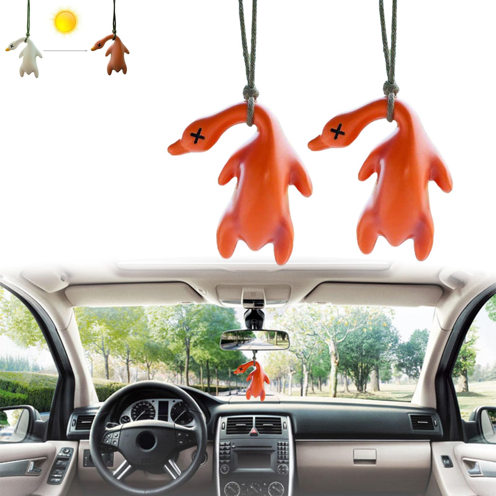 Color Changing Roast Duck Pendant,2 Pieces UV Color Changing Duck Car Trailers,Ultraviolet Discoloration,Cute Roast Duck Back View,Hanging Decoration,UV Temperature Reminder,Funny Cute Pendant-2pcs Color Changing Roast Duck Pendant,2 Pieces UV Color Changing Duck Car Trailers,Ultraviolet Discoloration,Cute Roast Duck Back View,Hanging Decoration,UV Temperature Reminder,Funny Cute Pendant-2pcs von BSDIAOSU