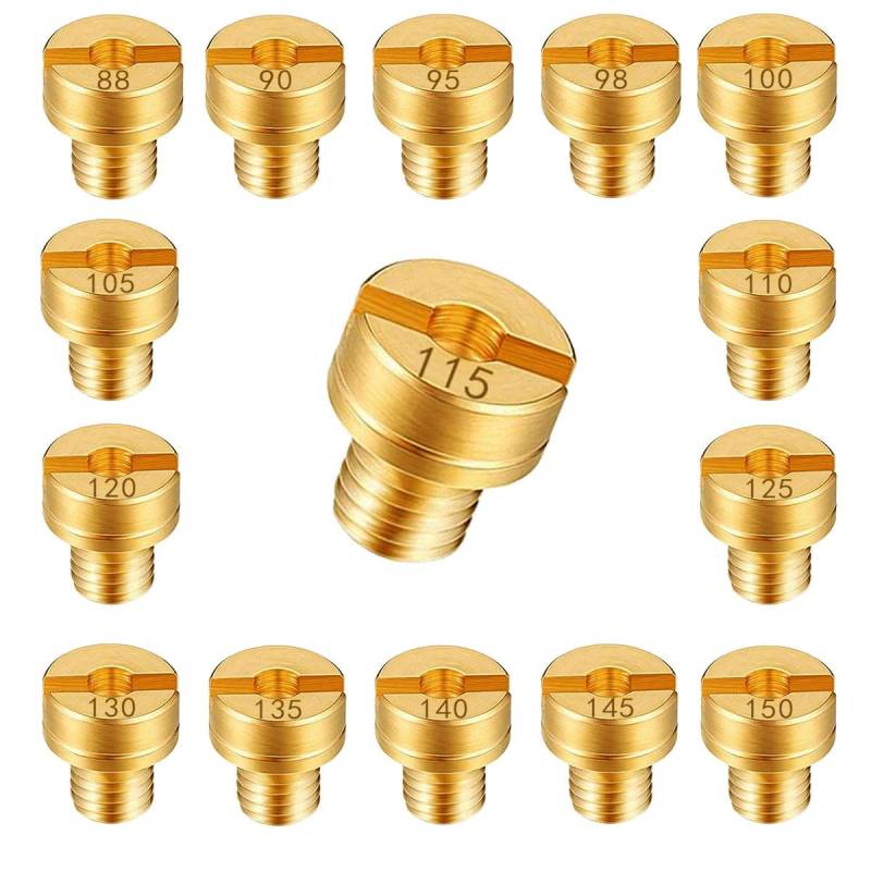 Vergaser düsen Set, Vergaserdüsen Ersatz, 15 Stück Vergaser düsen M5#88-150 für Mikuni VM22 VM24 VM26 VM30 – Verbesserung der Leistung für Off-Road-Bikes, Dirt Bikes und ATVs von BSDYCL