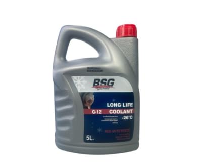 BSG 99-994-010, Frostschutzmittel, Kühlerfrostschutz Kühlmittel, Long Life Antifreeze G12, -26 °C, 5 Liter, Rot, Kompatibel Mit (Universal) von BSG