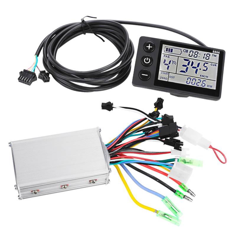 Controller und LCD, 24V-48V Wasserdichtes LCD Display Panel Elektrofahrrad Scooter Brushless Controller Kit Motor Brushless Controller (36V/48V 350W) von BSTCAR