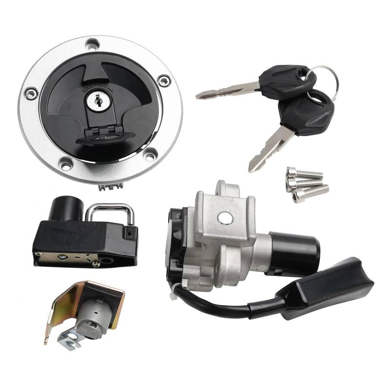 BSWRTH Start Zündschlüssel Kompatibel Mit BR125 Für Z125 PRO 2017 2018 2019 2020 2021 2022 2023 Motorrad-Zündschalterschloss-Tankdeckel-Set 27005-0612 51049-0728 von BSWRTH