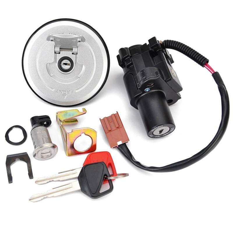 BSWRTH Start Zündschlüssel Kompatibel Mit CB500 Für CBR500R Für CB500F Für CB500X 2013 2014 2015 Motorrad-Zündschalterschloss-Tankdeckel-Kit 35010-MJW-A82 35010-MGZ-A00 von BSWRTH