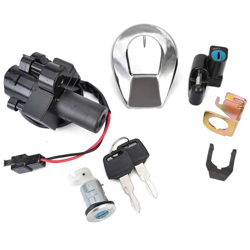BSWRTH Start Zündschlüssel Kompatibel Mit CB750 Für Nighthawk 1991–1998 1999 2000 2001 2002 2003 Motorrad-Zündschloss-Sperre Tankdeckel-Abdeckung 35010-MW3-830 von BSWRTH