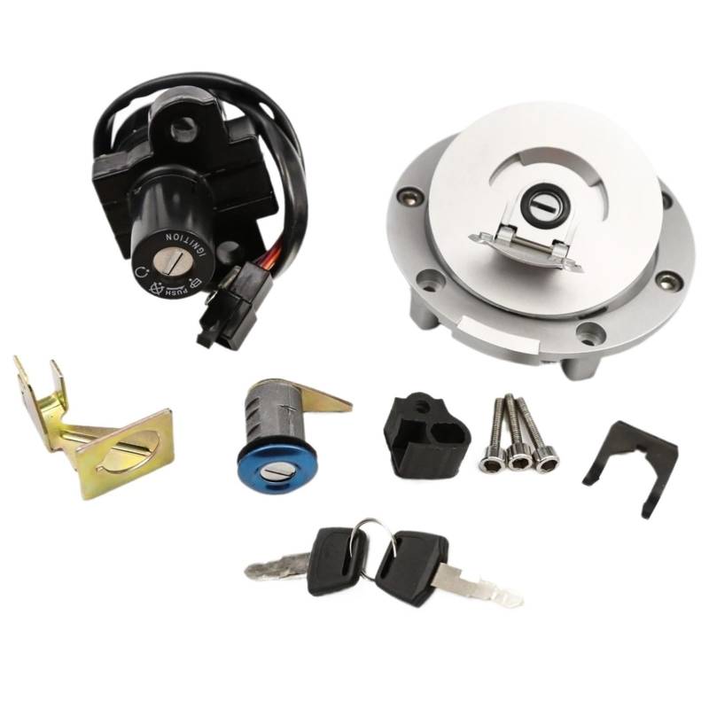 BSWRTH Start Zündschlüssel Kompatibel Mit CBR400 Für NC23 Für NC29 1986–1994 Für VFR400 Für NC30 1989–1992 Motorrad-Zündschalter, Tankdeckel, Zündanlassschalter, Sperrschlüssel von BSWRTH
