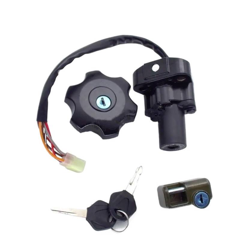 BSWRTH Start Zündschlüssel Kompatibel Mit Suzuki Für DR650S Für DR650SE 1998–2017 2018 2019 2020 2021 2022 Motorrad-Tankdeckel-Zündschalter-Schloss-Set 37000–04810 von BSWRTH