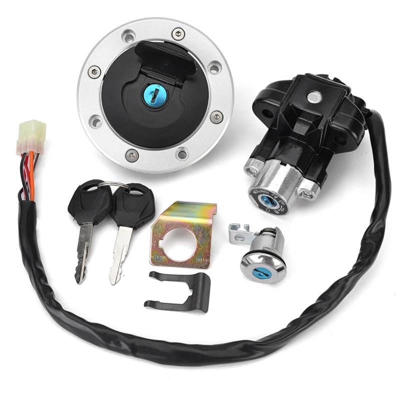 BSWRTH Start Zündschlüssel Kompatibel Mit Suzuki Für GSX1400 2002–2007 Für DL1000 Für V-Strom 2002–2012 Für DL650 Für V-Strom 2004–2011 Motorrad-Zündschalter-Tankdeckelschloss von BSWRTH