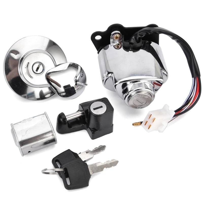 BSWRTH Start Zündschlüssel Kompatibel Mit VT600 1988-2008, Für VT250, Für Magna 250 1995-1997, Für Steed 400 1992-1998, Für Shadow 400 2000-2002, Motorrad-Tankdeckel, Zündschloss von BSWRTH