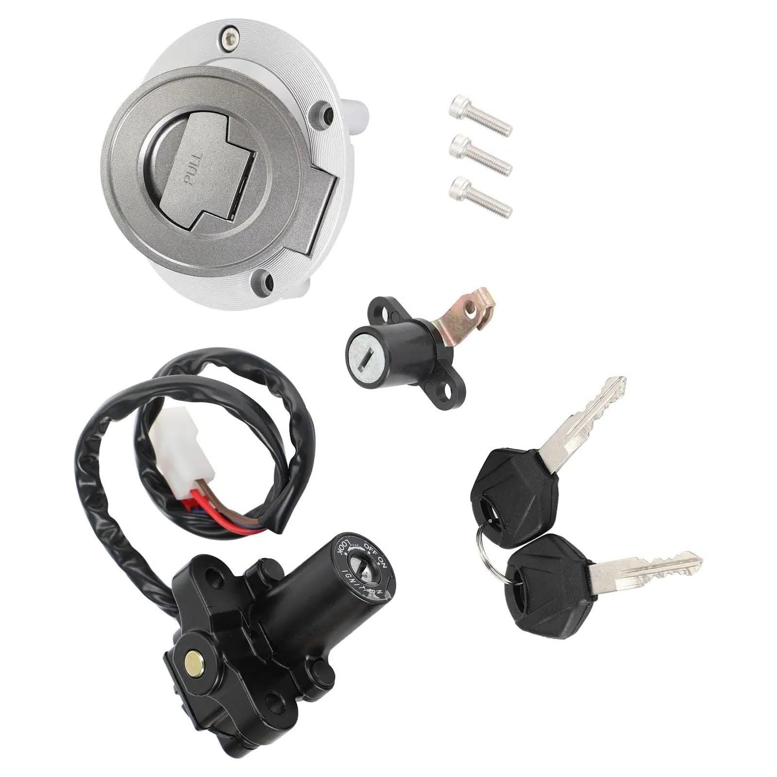 BSWRTH Start Zündschlüssel Kompatibel Mit Yamaha Für FZ6 Für FZ6N Für FZ6S Für FZ6R Für FZ8 Für FZ8N Für FZ8S Für FJ09 Für FZ07 Motorrad-Starter-Zündschalter-Sperr-Tankdeckel-Set BSWRTH Start Zündschlüssel Kompatibel Mit Yamaha Für FZ6 Für FZ6N Für FZ6S Für FZ6R Für FZ8 Für FZ8N Für FZ8S Für FJ09 Für FZ07 Motorrad-Starter-Zündschalter-Sperr-Tankdeckel-Set von BSWRTH