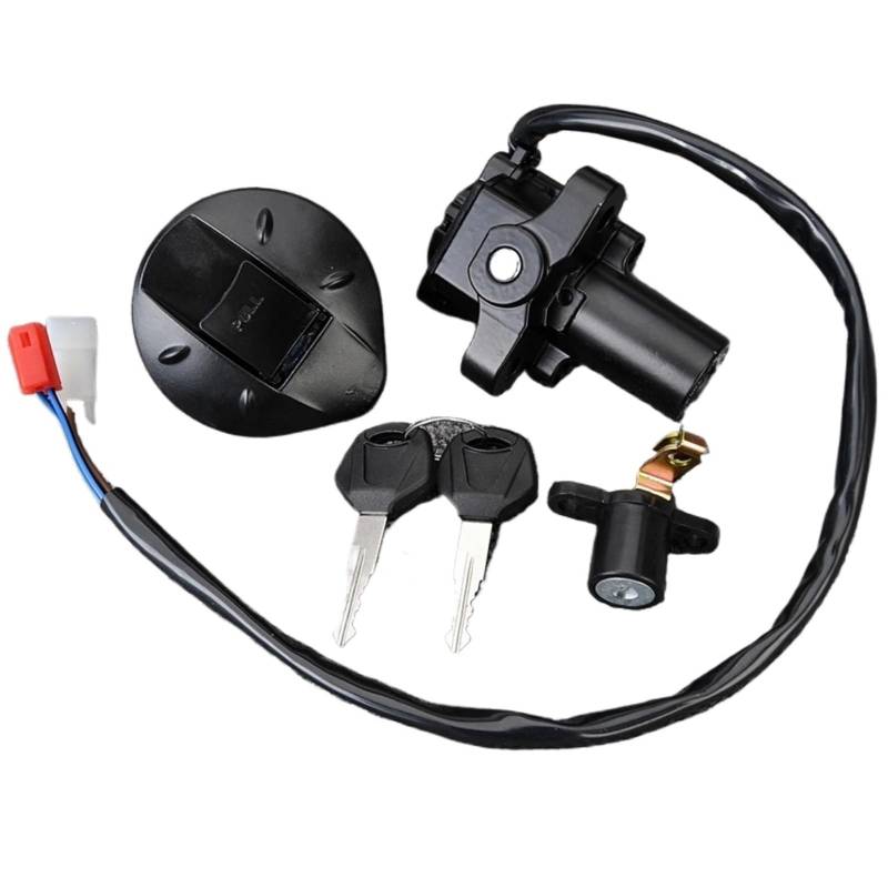 BSWRTH Start Zündschlüssel Kompatibel Mit Yamaha Für XT660 Für XT660R Für XT660X 2004 2005 2006 2007 2008 2009 2010 2011 Motorrad-Zündschalter-Tankdeckel-Sperrschlüssel von BSWRTH