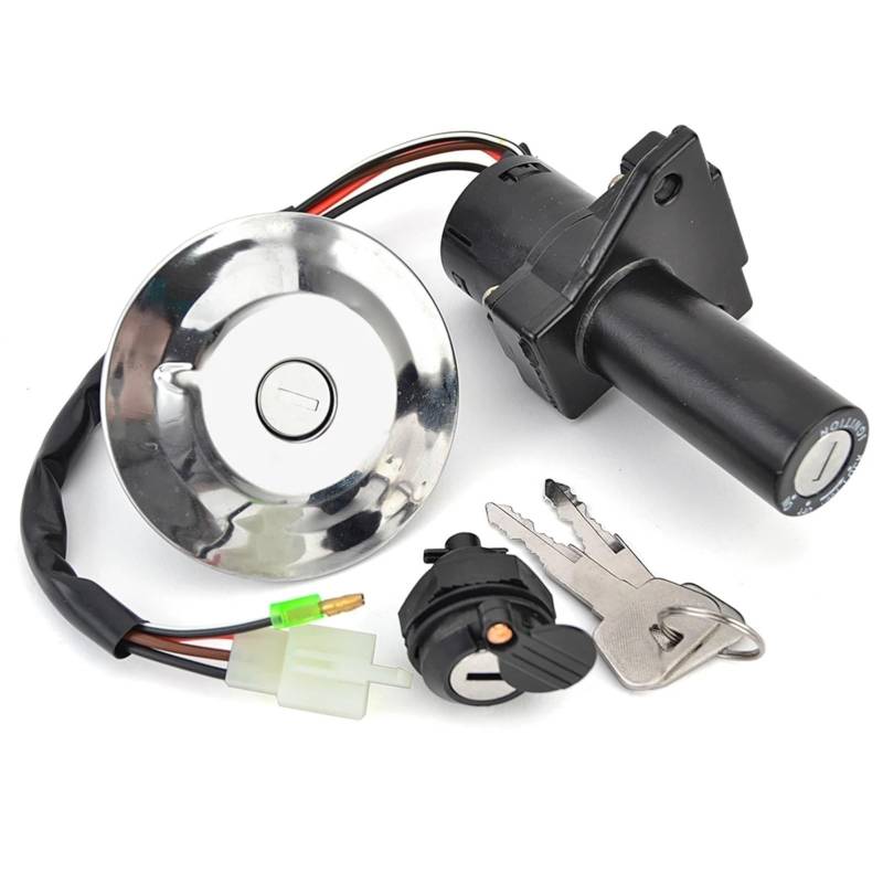 BSWRTH Start Zündschlüssel Kompatibel Mit Yamaha Für YBR125 2005 2006 2007 2008 2009 Motorrad-Zündschalter Tankdeckel-Abdeckungsschloss Motorzündungsstartschalter von BSWRTH